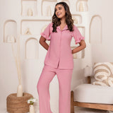 Rose Bud Fringes Pyjama Set