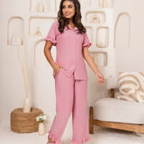 Rose Bud Fringes Pyjama Set