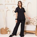 Black Fringes Pyjama Set