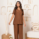 Mocha Notched Pyjama Set