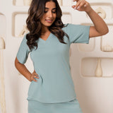 Teal T-shirt Pyjama Set