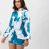 Artistic Blues Satin Sh Set