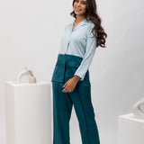Teal Magic Dual Tone Satin Set