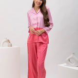 Rosy Mist Dual Tone Satin Set