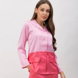 Rosy Mist Dual Tone Satin Set
