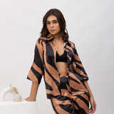 Cacao Got Stripped Satin Co-ord Set