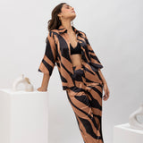 Cacao Got Stripped Satin Co-ord Set
