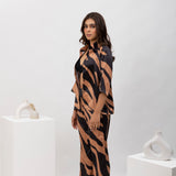 Cacao Got Stripped Satin Co-ord Set