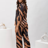 Cacao Got Stripped Satin Co-ord Set