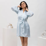 Blissfull Blue Satin Robe