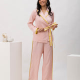 Pink Lime Wrap Around Cotton Pj Set