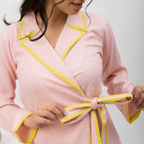 Pink Lime Wrap Around Cotton Pj Set